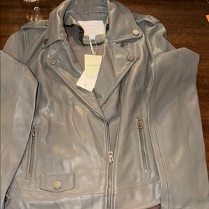 Lucky Brand Women's Silver Leather Jacket sales